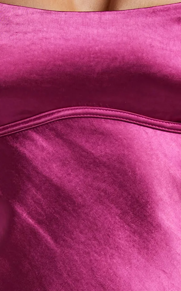 Showpo Mikaila Mini Dress 8211 Cut Out Back Satin Slip Dress In Plum Women Dresses