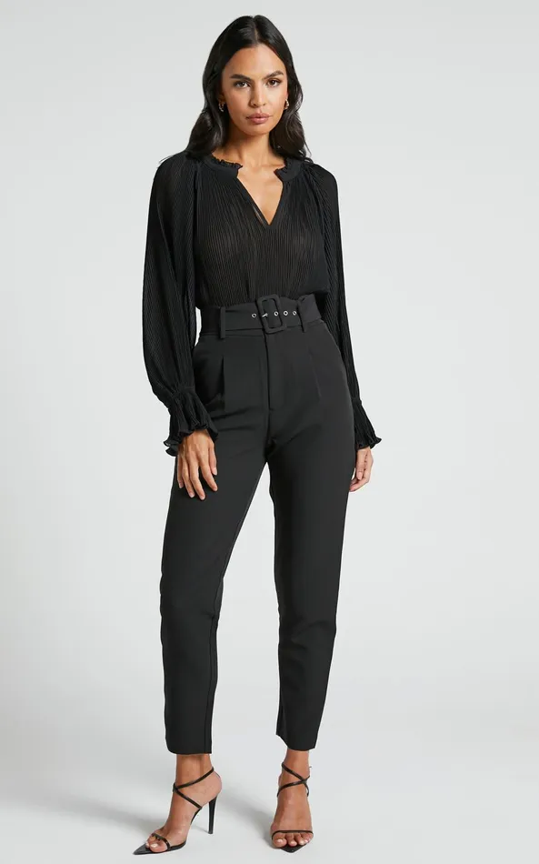 Showpo Milica Trousers 8211 Belted High Waisted Trousers In Black Women Curve Clothes Showpo Milica Trousers 8211 Belted High Waisted Trousers In Black Women Curve Clothes