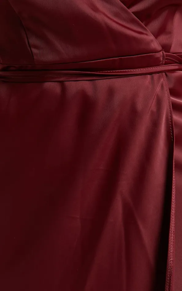 Showpo Mine Would Be You Midi Dress 8211 Wrap Dress In Wine Women Dresses