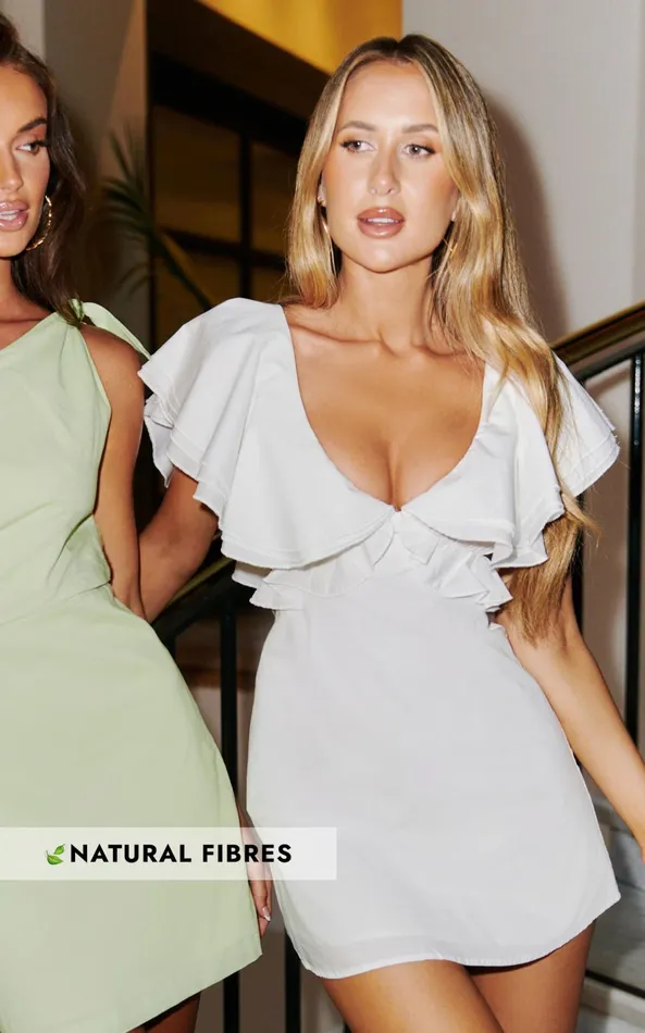 Showpo Mitchelle Mini Dress 8211 Plunge Neck Cotton Babydoll Dress In White Women Dresses Showpo Mitchelle Mini Dress 8211 Plunge Neck Cotton Babydoll Dress In White Women Dresses