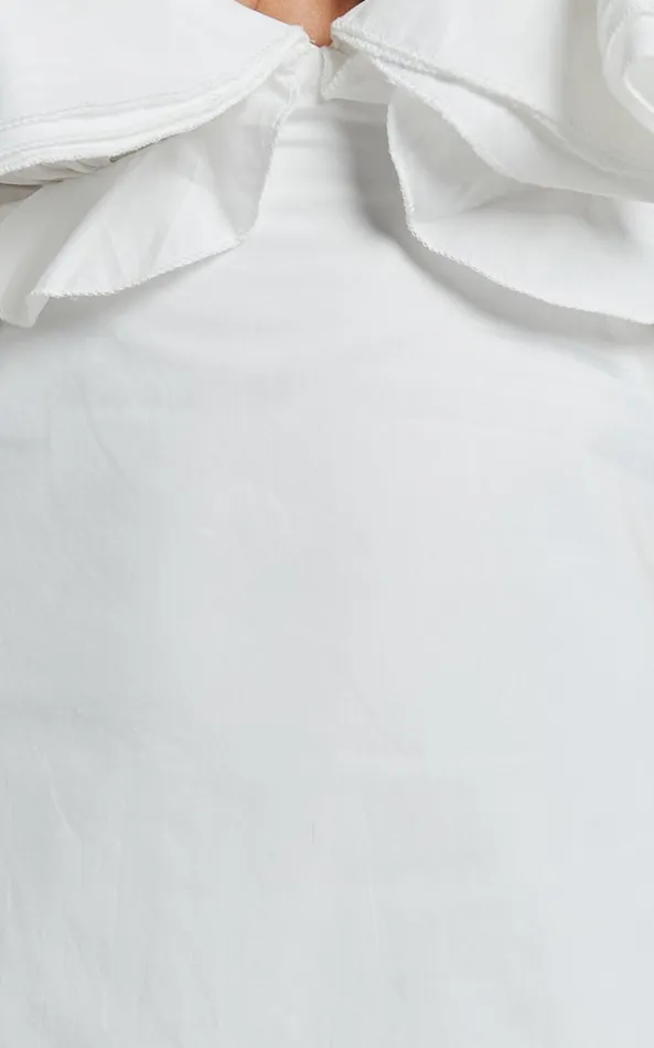 Showpo Mitchelle Mini Dress 8211 Plunge Neck Cotton Babydoll Dress In White Women Dresses