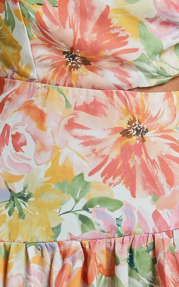 Showpo Mitzy Midi Dress 8211 One Shoulder Cut Out Tiered Dress In Summer Floral Women Dresses