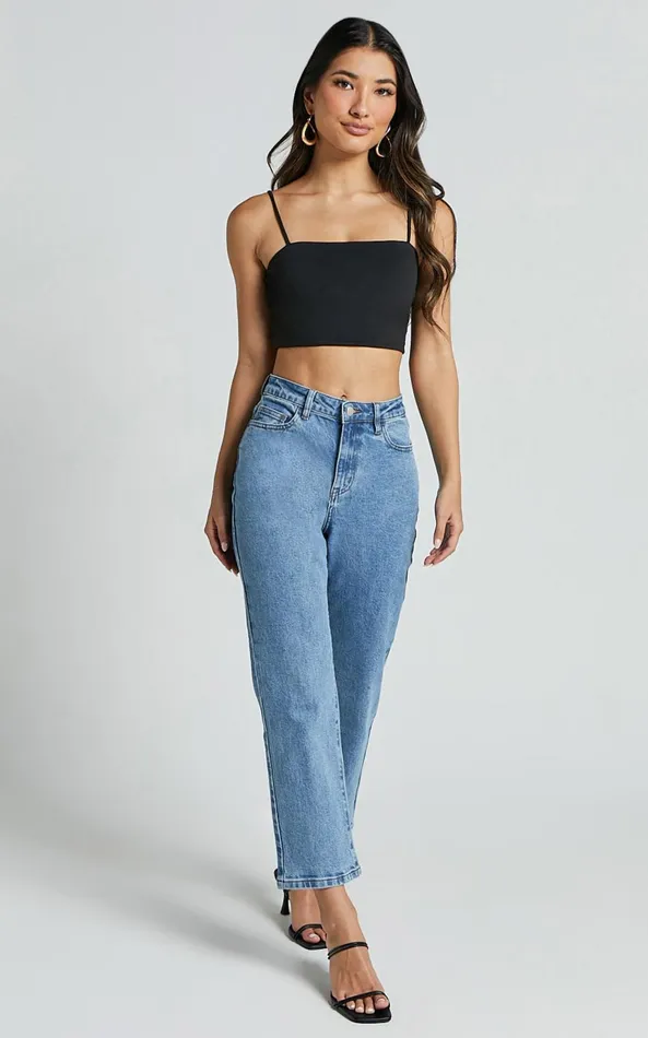 Showpo Modern Gal Top 8211 Jersey Cami Crop Top In Black Women Curve Clothes