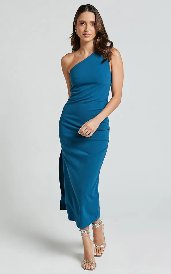 Showpo Monette Midi Dress 8211 One Shoulder Straight Dress In Teal Women Dresses Showpo Monette Midi Dress 8211 One Shoulder Straight Dress In Teal Women Dresses