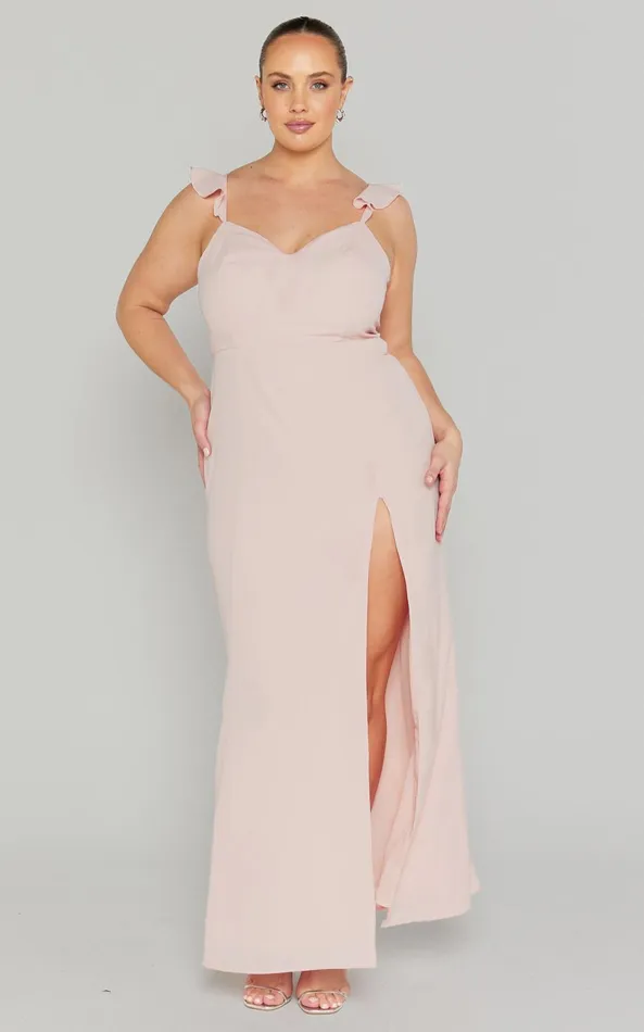 Showpo More Than This Maxi Dress In Blush Women Curve Clothes