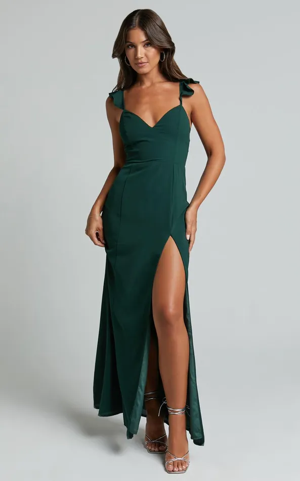 Showpo More Than This Maxi Dress In Emerald Women Curve Clothes