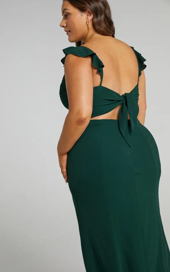 Showpo More Than This Maxi Dress In Emerald Women Curve Clothes