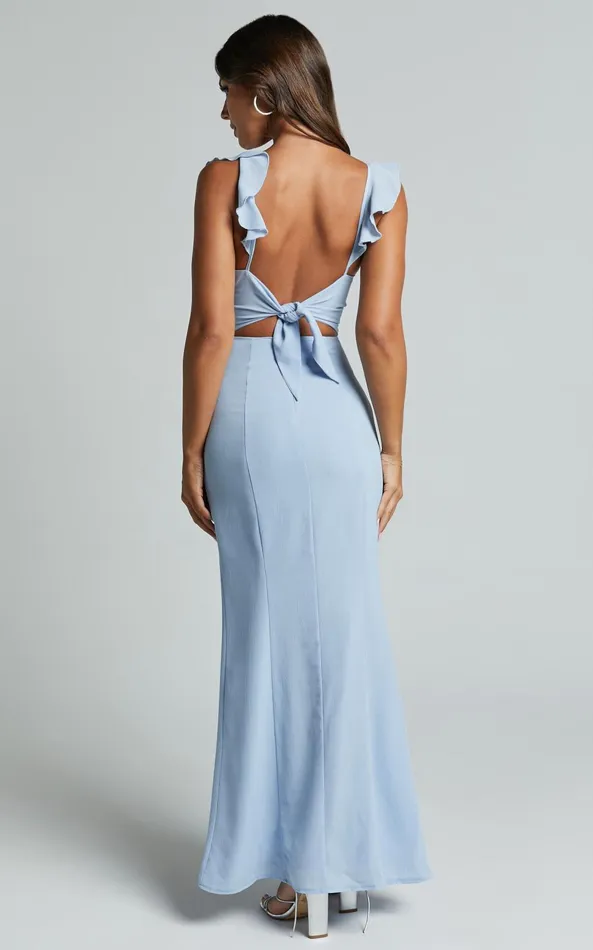 Showpo More Than This Maxi Dress In Light Blue Women Curve Clothes