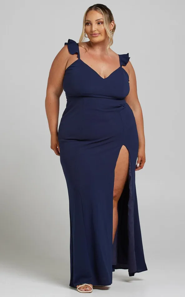 Showpo More Than This Maxi Dress In Navy Women Curve Clothes