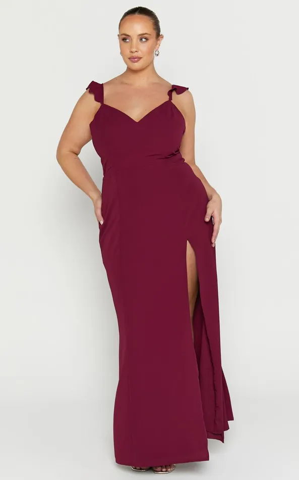 Showpo More Than This Maxi Dress In Wine Women Curve Clothes