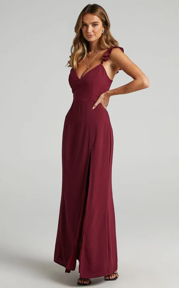 Showpo More Than This Maxi Dress In Wine Women Curve Clothes