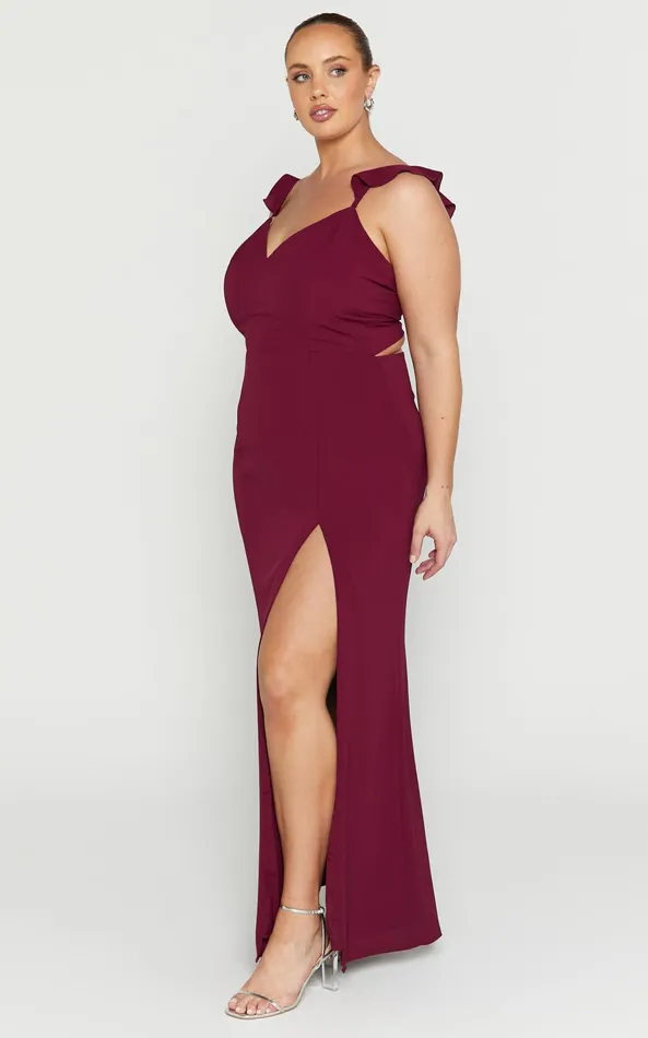 Showpo More Than This Maxi Dress In Wine Women Curve Clothes