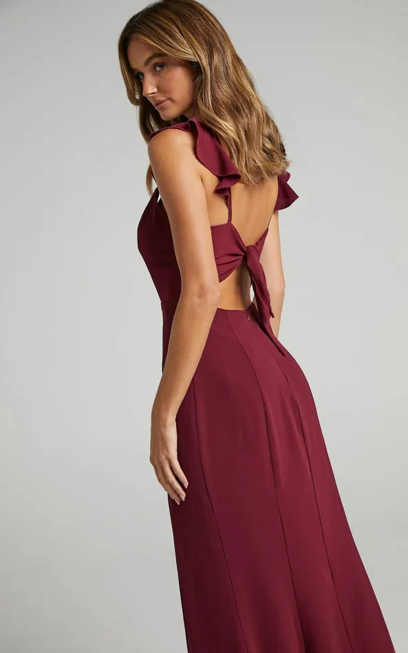 Showpo More Than This Maxi Dress In Wine Women Curve Clothes