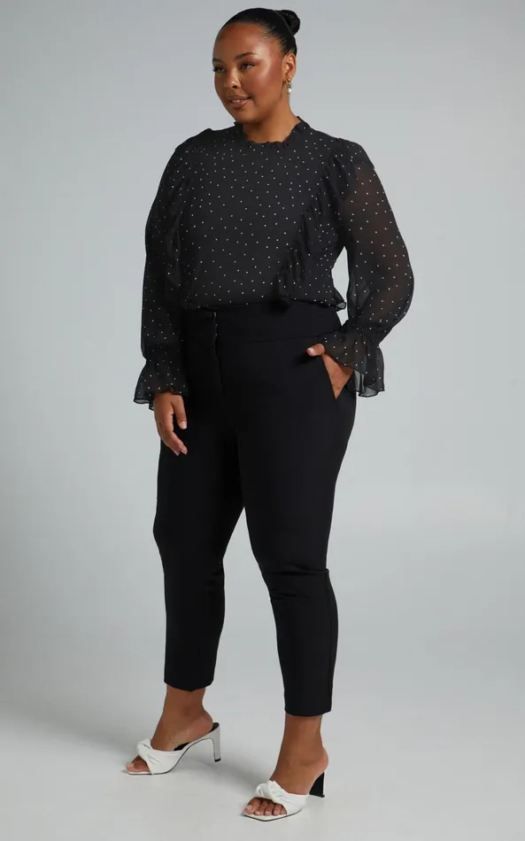 Showpo Moving Spots Top 8211 Long Sleeve Top In Black Spot Women Tops