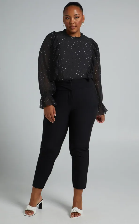 Showpo Moving Spots Top 8211 Long Sleeve Top In Black Spot Women Tops