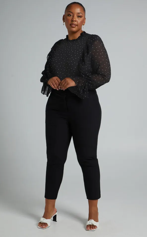 Showpo Moving Spots Top 8211 Long Sleeve Top In Black Spot Women Tops
