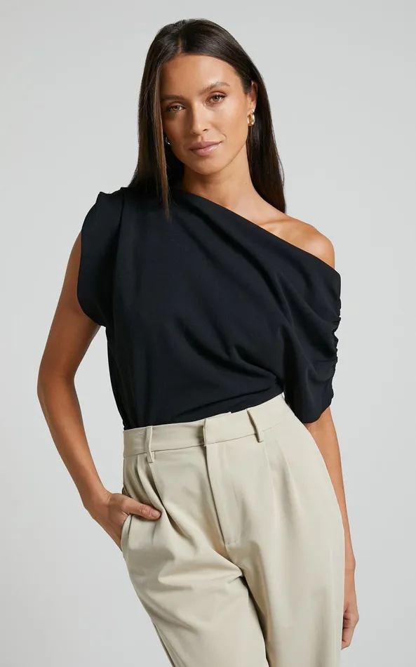 Showpo Nalfie Top 8211 Asymmetrical Top In Black Women Tops
