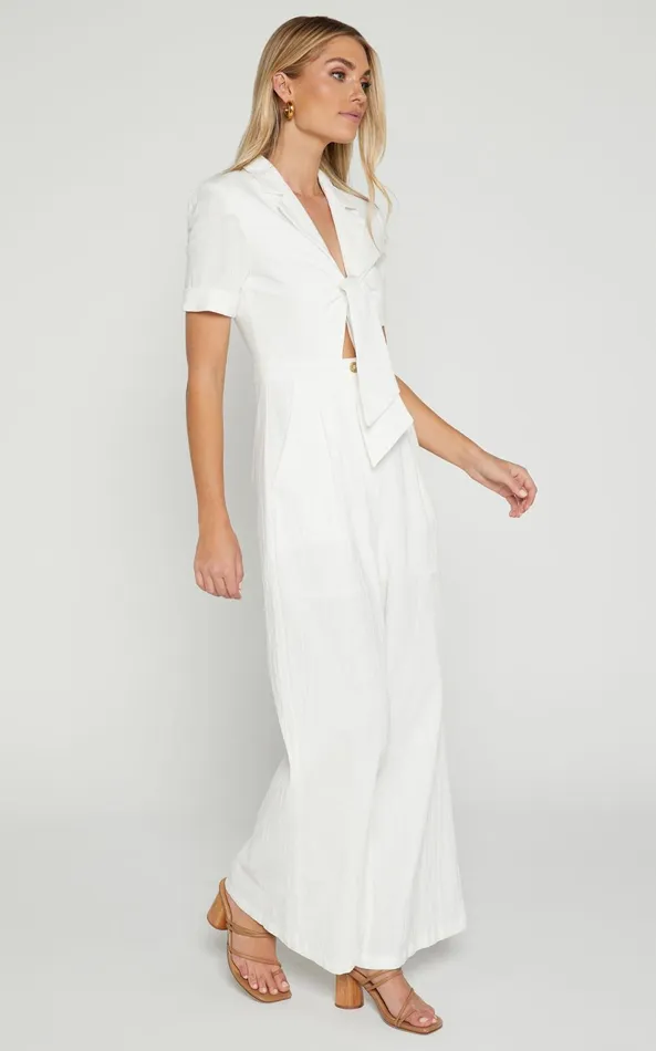Showpo Naples Jumpsuit 8211 Wrap Front Jumpsuit In White Women Jumpsuits