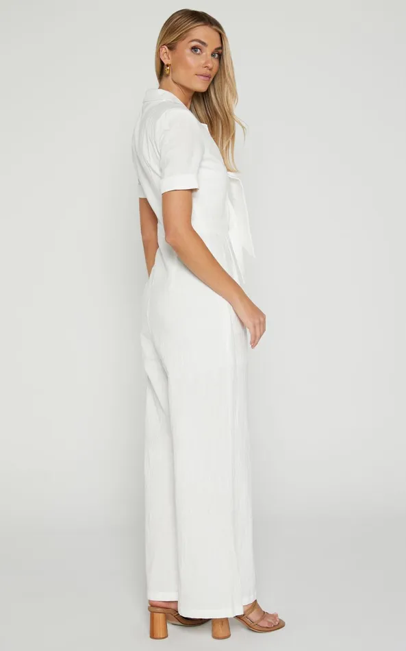 Showpo Naples Jumpsuit 8211 Wrap Front Jumpsuit In White Women Jumpsuits