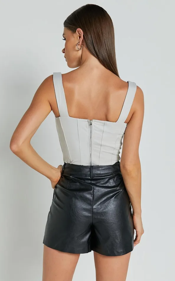 Showpo Narla Top 8211 Panel Detail Corset Top In Stone Women Tops