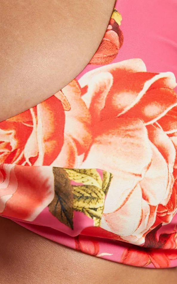Showpo Naxos Bikini Top In Bright Pink Floral Women Swimwear