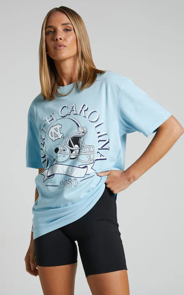Showpo NCAA 8211 North Carolina Champions Athletics Tee In Sky Blue Women Tops Showpo NCAA 8211 North Carolina Champions Athletics Tee In Sky Blue Women Tops