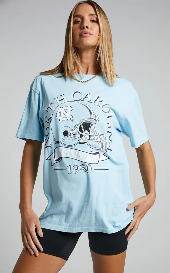 Showpo NCAA 8211 North Carolina Champions Athletics Tee In Sky Blue Women Tops