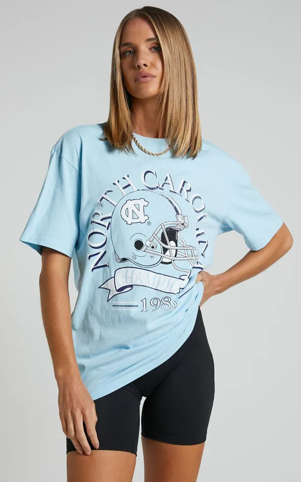 Showpo NCAA 8211 North Carolina Champions Athletics Tee In Sky Blue Women Tops