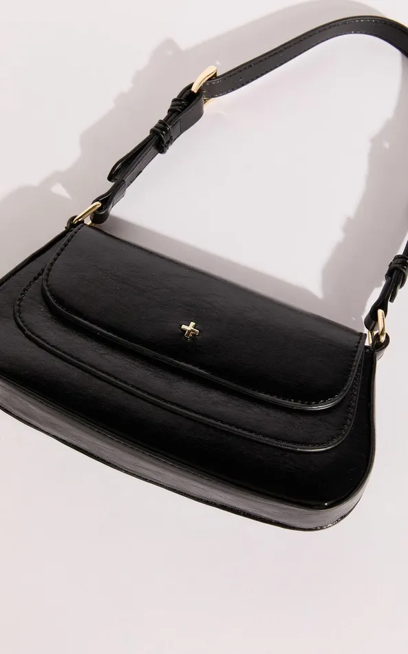 Showpo Nikki Mini Shoulder Bag In Black PU Women Bags