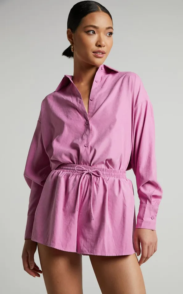 Showpo Niobe Shirt 8211 Relaxed Button Up Long Sleeve Shirt In Pink Women Tops Showpo Niobe Shirt 8211 Relaxed Button Up Long Sleeve Shirt In Pink Women Tops
