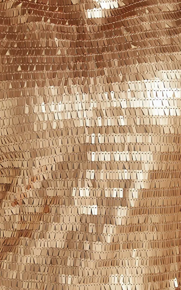 Showpo Niquita Midi Dress 8211 Square Sequin Column Dress In Gold Women Dresses