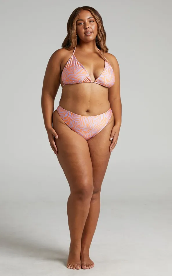 Showpo Nixie Bikini Bottoms 8211 High Waisted Bikini Bottoms In Shiny Zebra Women Swimwear