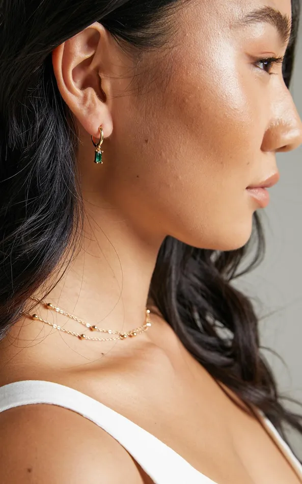 Showpo Noni Drop Earrings In GoldGreen Women Earrings