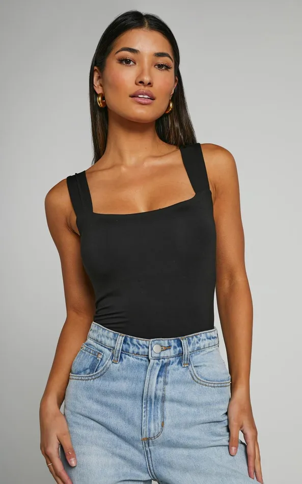 Showpo Off My Back Bodysuit 8211 Square Neck Bodysuit In Black Women Curve Clothes Showpo Off My Back Bodysuit 8211 Square Neck Bodysuit In Black Women Curve Clothes