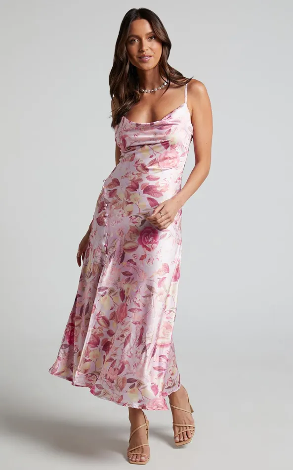 Showpo Ojai Midi Dress In Soft Floral Women Curve Clothes