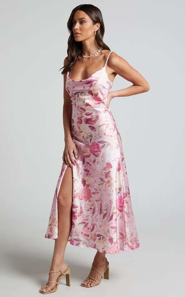 Showpo Ojai Midi Dress In Soft Floral Women Curve Clothes