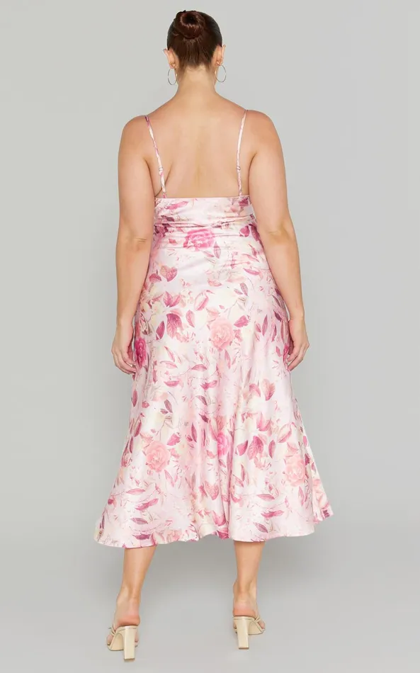Showpo Ojai Midi Dress In Soft Floral Women Curve Clothes