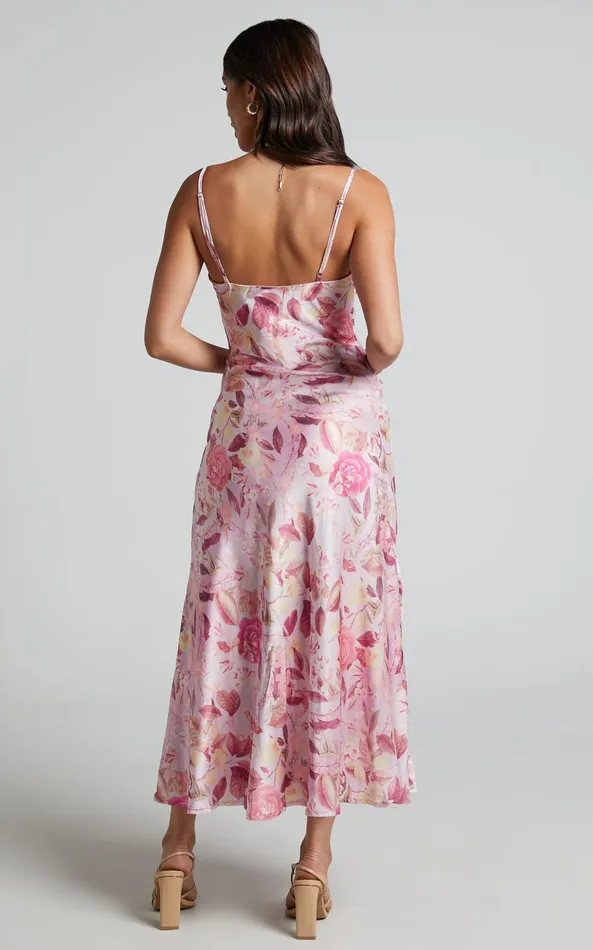 Showpo Ojai Midi Dress In Soft Floral Women Curve Clothes