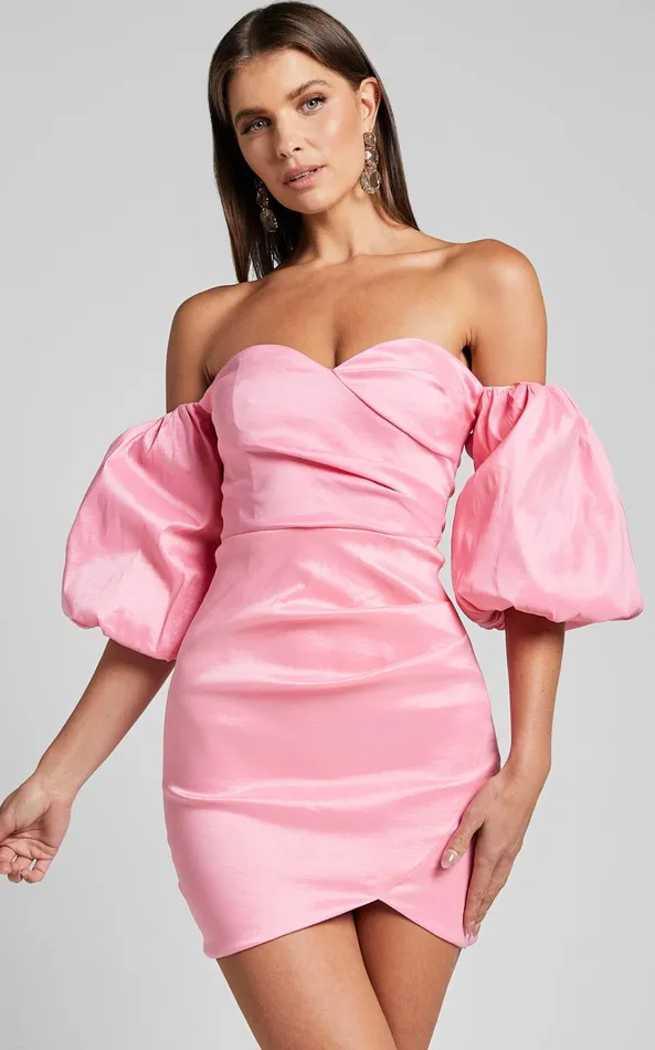 Showpo Olive Mini Dress 8211 Sweetheart Off Shoulder Short Puff Sleeve In Pink Women Dresses Showpo Olive Mini Dress 8211 Sweetheart Off Shoulder Short Puff Sleeve In Pink Women Dresses