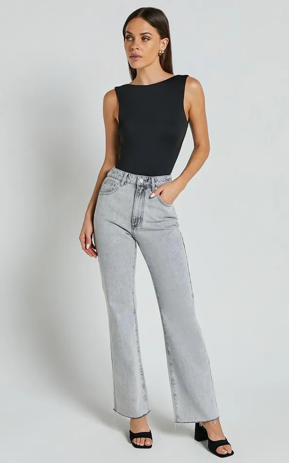 Showpo Ollie Bodysuit 8211 Boat Neck Low Back Bodysuit In Black Women Tops
