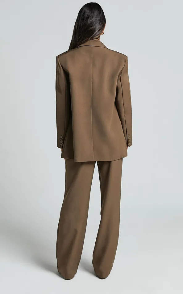 Showpo Ophelia Blazer 8211 Double Breasted Blazer In Dark Olive Women Jackets and Coats