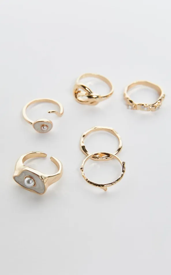 Showpo Paloma Rings 8211 6 Pack Gold Ring Set In Gold Women Rings