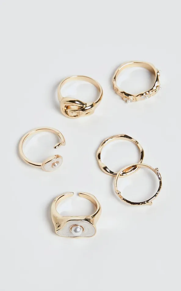 Showpo Paloma Rings 8211 6 Pack Gold Ring Set In Gold Women Rings