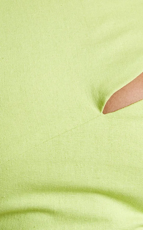 Showpo Patchico Split Bust Crop Top In Lime Women Tops