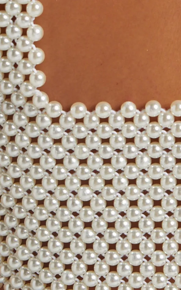 Showpo Peggy Top 8211 V Neck Crop Top In Pearl Women Tops