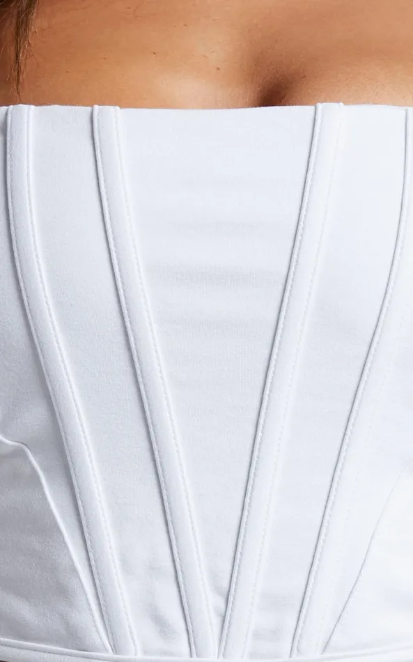 Showpo Pellar Top 8211 Square Neck Corset Top In White Women Curve Clothes