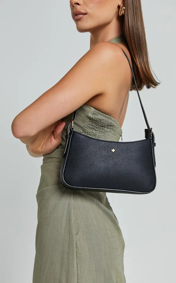 Showpo Peta And Jain 8211 Lilu Shoulder Bag In Black PebbleGold Women Bags
