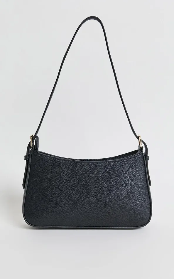 Showpo Peta And Jain 8211 Lilu Shoulder Bag In Black PebbleGold Women Bags