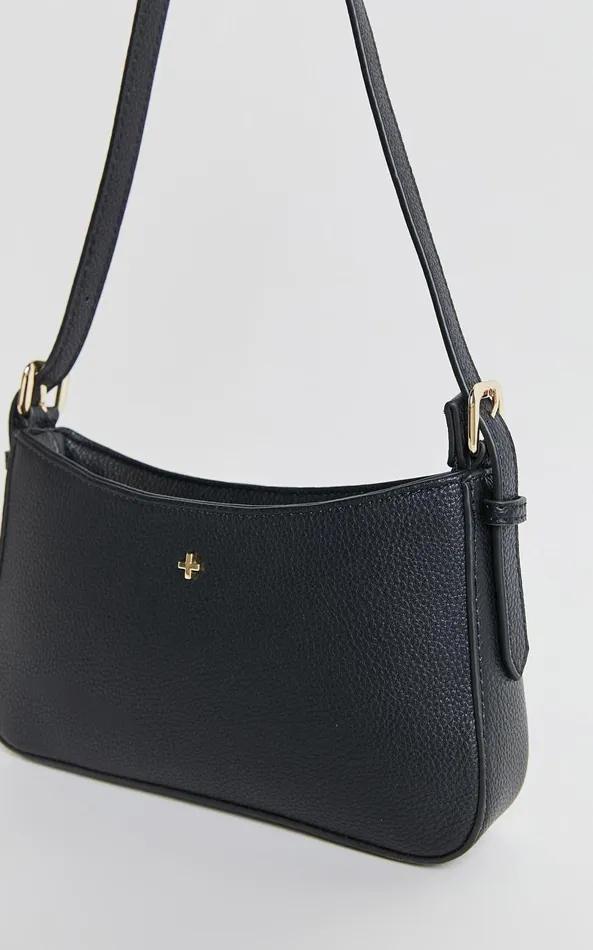 Showpo Peta And Jain 8211 Lilu Shoulder Bag In Black PebbleGold Women Bags