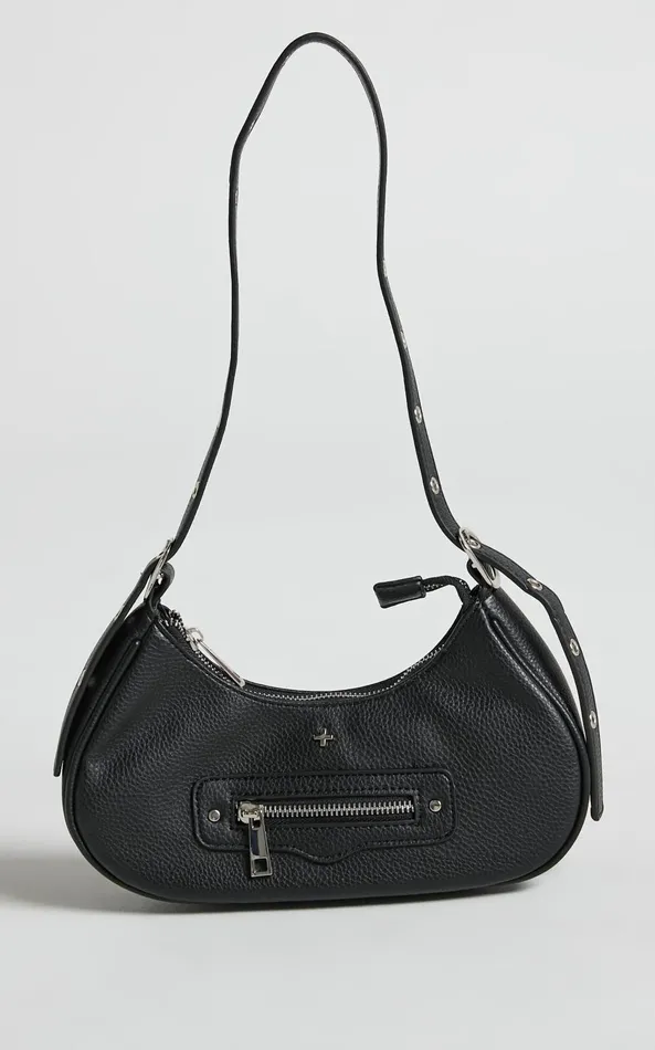 Showpo Peta And Jain 8211 Moto Bag In Black Pebble Silver Women Bags